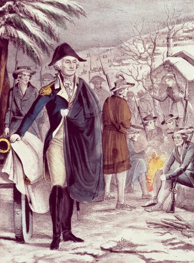 George Washington at Valley Forge, engraved by Nathaniel Currier by American School